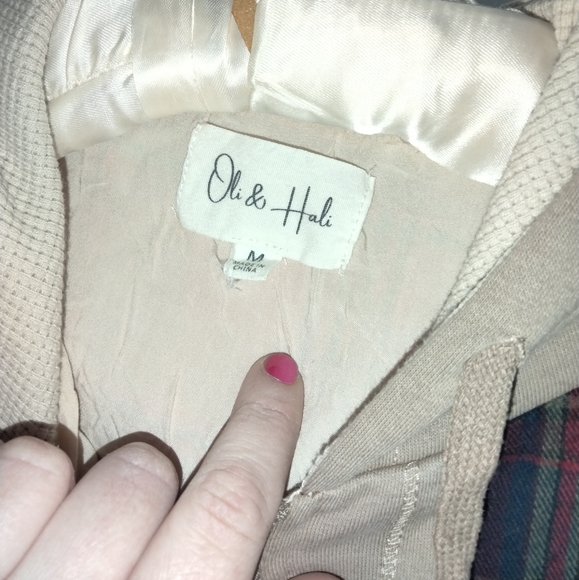 Oli & Hali boutique pieced plaid jacket NWOT size medium oversized fit unique - Picture 5 of 7